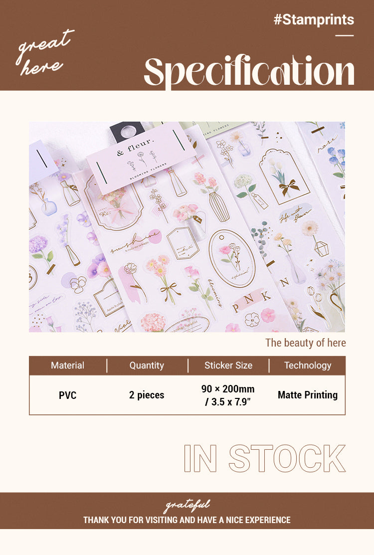 2Specification of Ins Style Flower Double Layer Clear PVC Journal Sticker