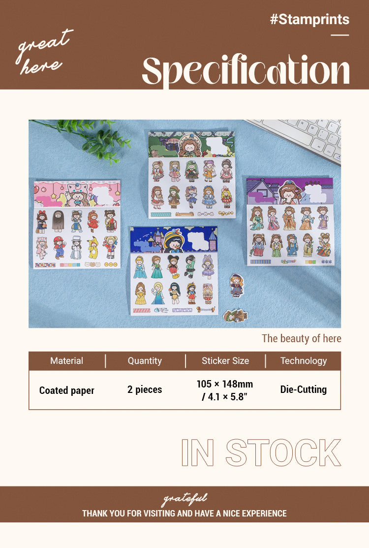 2Specification of Kawaii Character Court Style Magic Wardrobe Sticker