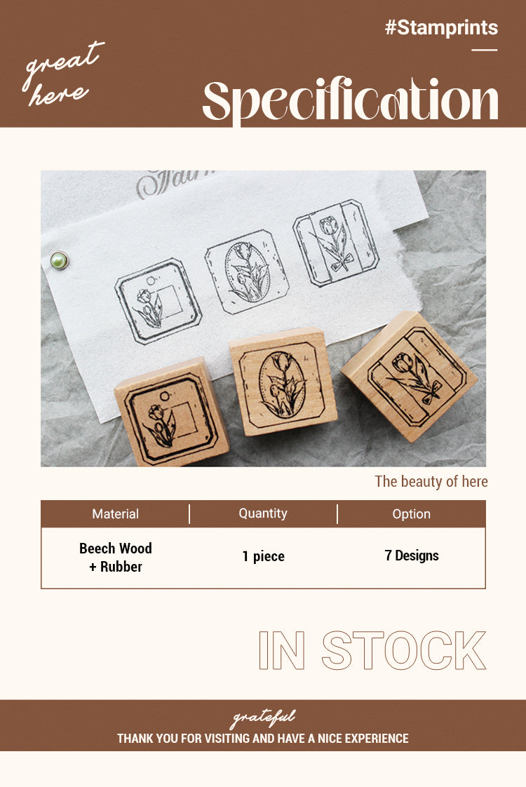 2Specification of Literary Van Gogh Art Wooden Rubber Stamp