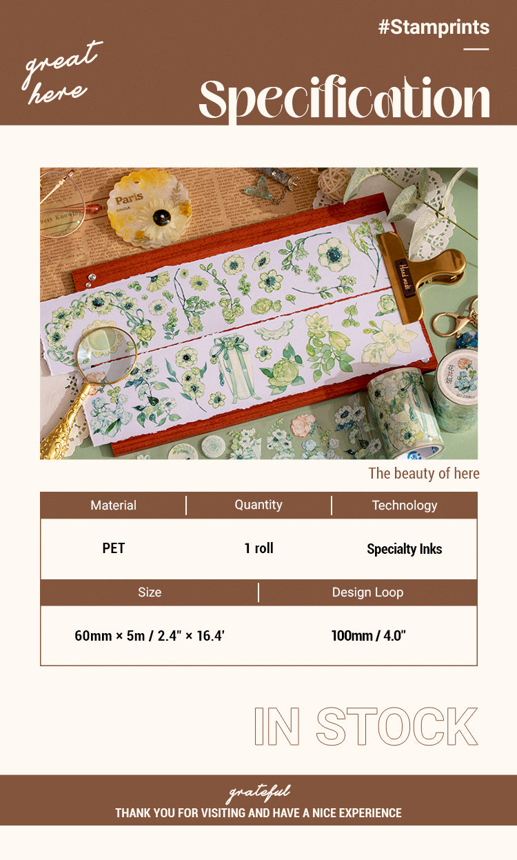 2Specification of Romantic Floral Spring Landscape PET Tape