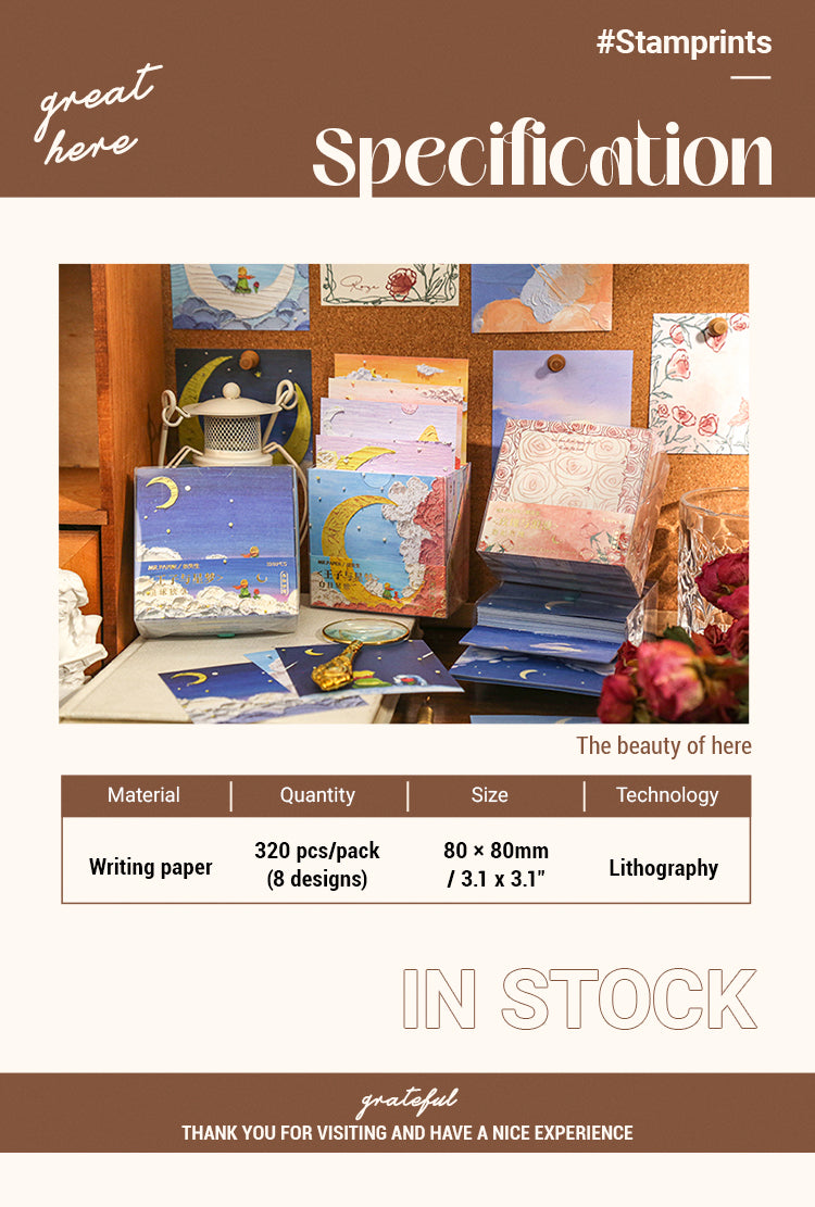 2Specification of Romantic Prince Rose Oil Painting Note Paper