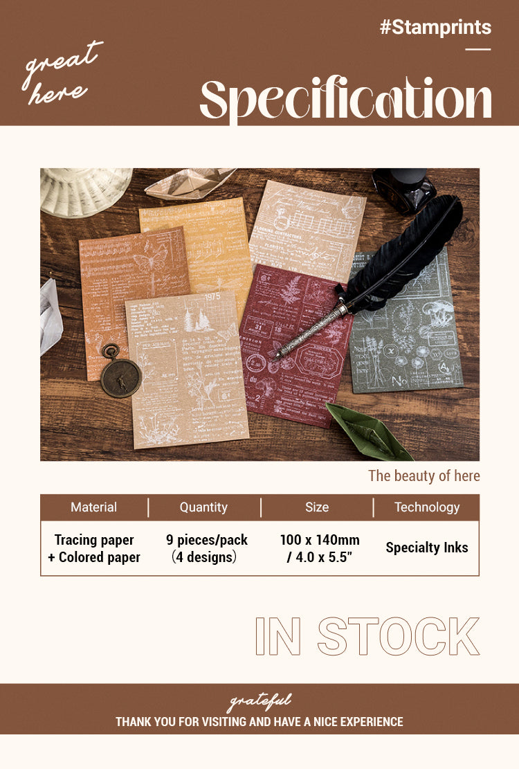 2Specification of Simple English Text Tracing Paper Scrapbook Paper Pack