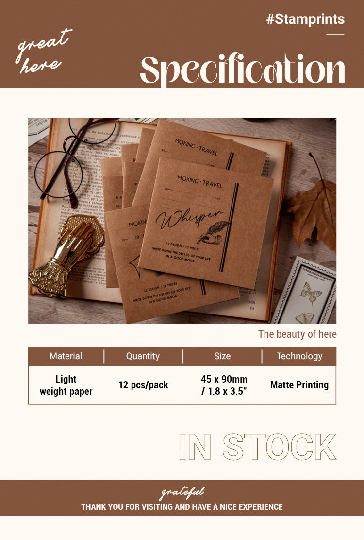 2Specification of Simple Frame Postmark Note Fold Out Paper