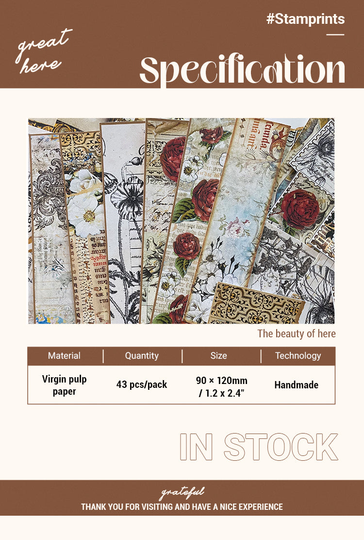 2Specification of Vintage Botanical Baroque Junk Journal Material Paper