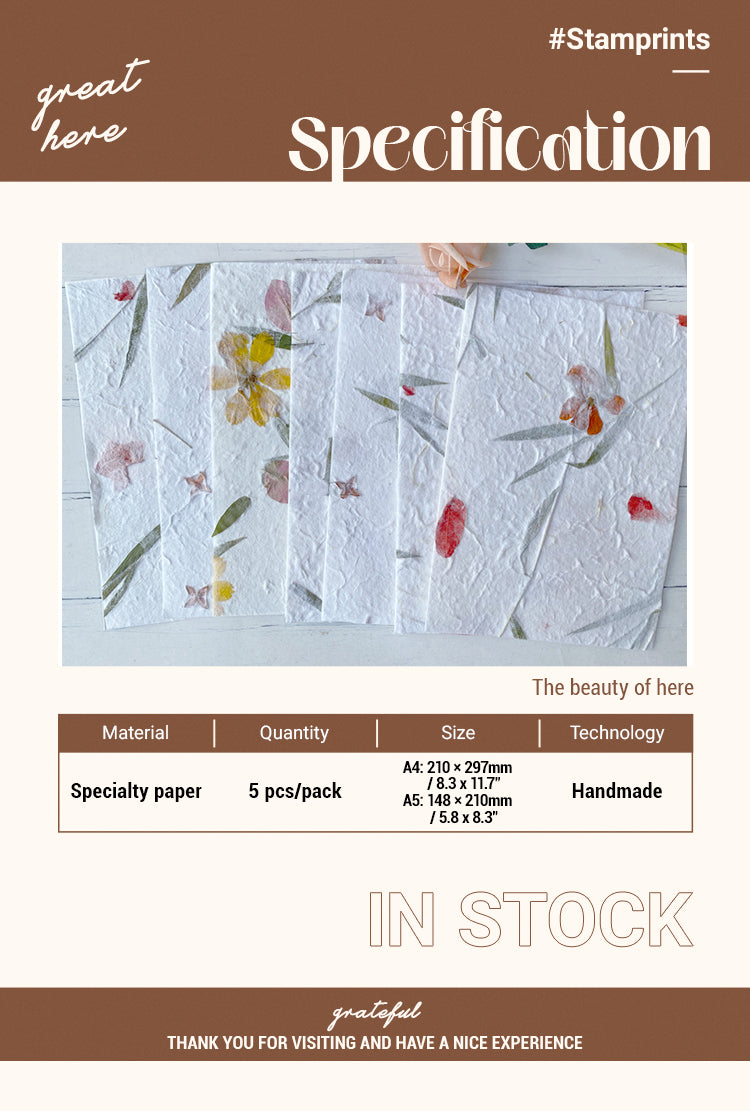 2Specification of Vintage Petals Rice Paper DIY Craft Paper