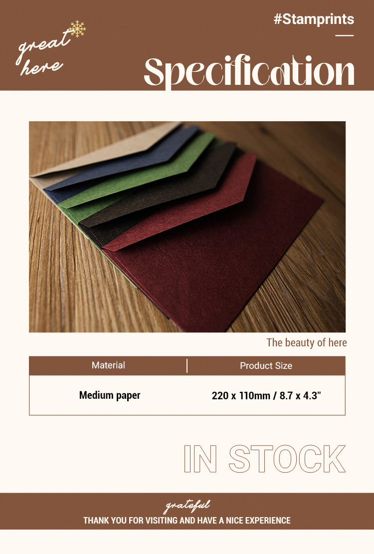 2Vintage Business Solid Color Medium Paper Envelope