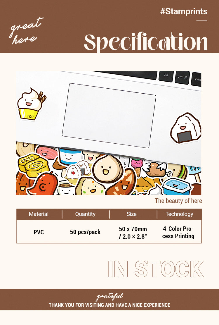 Cute Fruit Vegetable Food PVC Sticker Pack