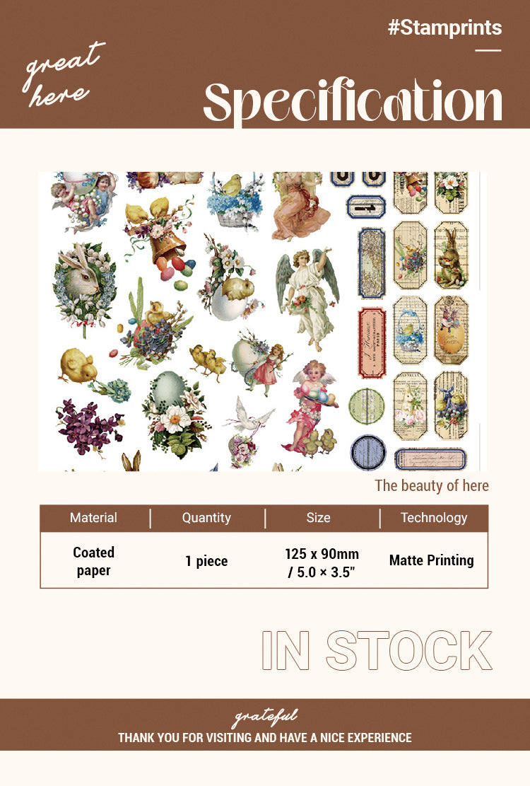 Specification of Vintage Rabbit & Angel Journal Sticker Pack