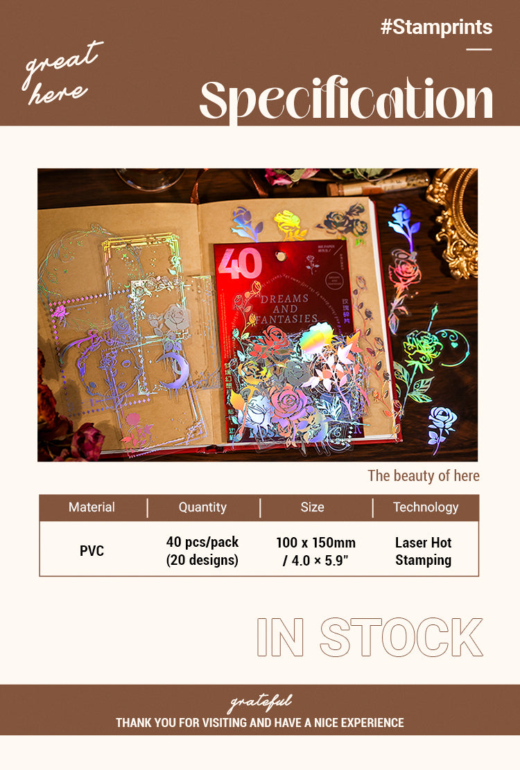 Specification of Dazzling Holographic Clear PVC Sticker