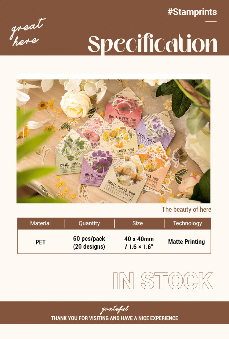 Specification of Mini Floral Plant PET Sticker