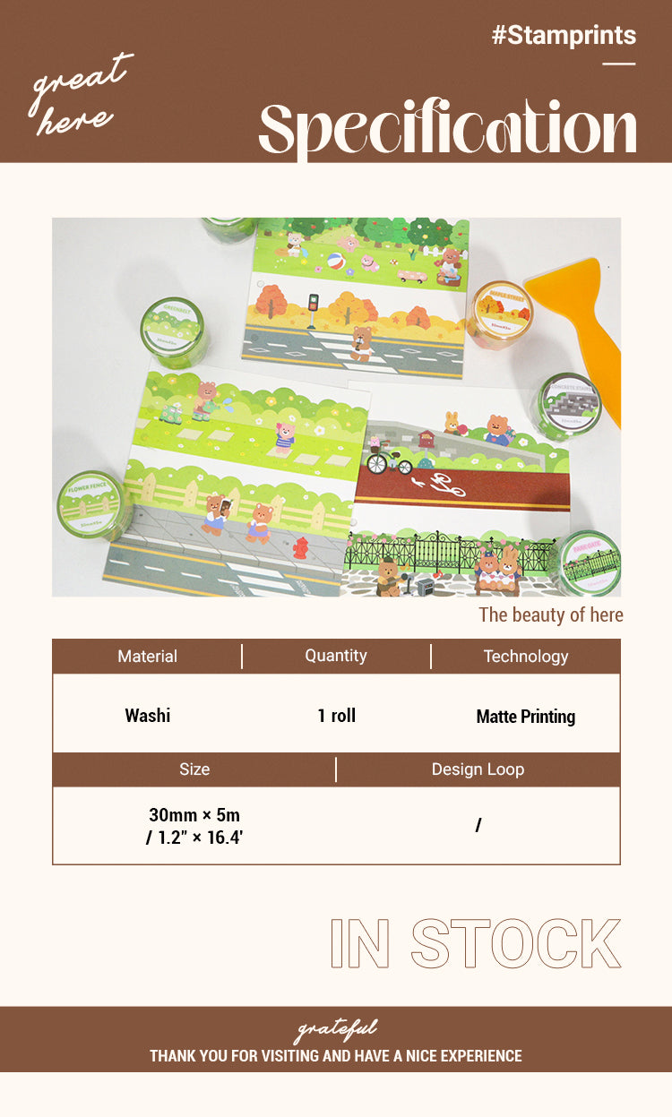 Cute Cartoon Landscape Washi Tape 