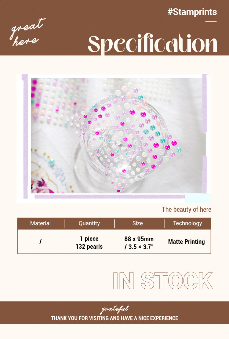 Specification of Fashion Pearl Self-Adhesive Embellishment Sticker