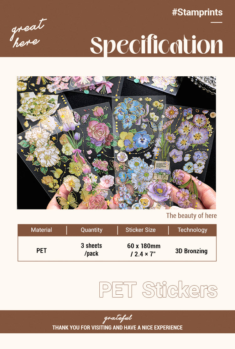 PET flower sticker specification