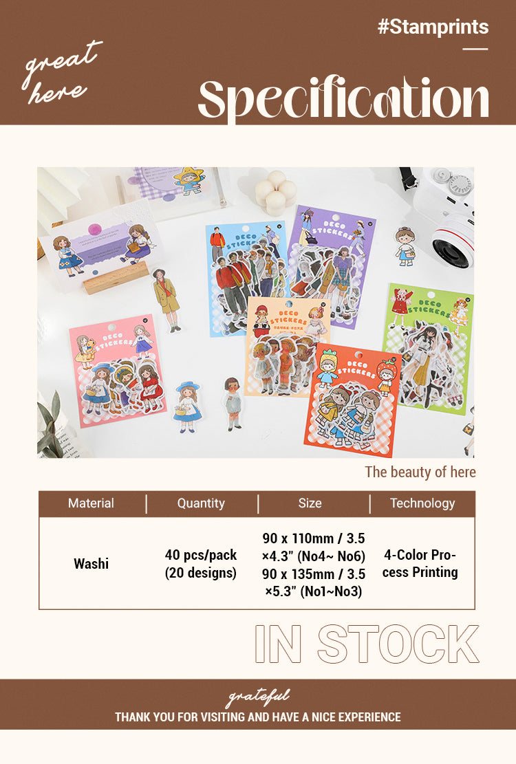 Specification of Cute Cartoon Character Washi Sticker Pack