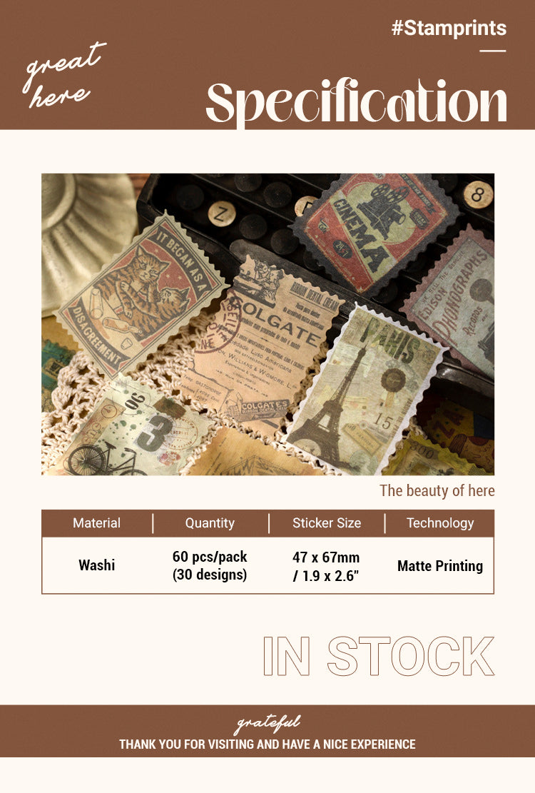 Specification of Vintage Time Series Stamp Washi Sticker