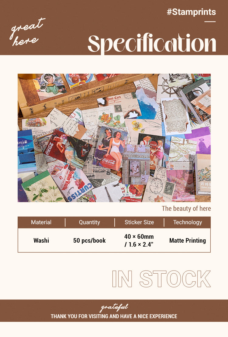 Vintage Mini Washi Journal Sticker Book