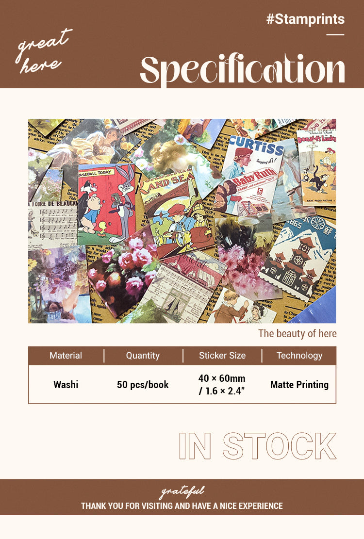 Creative Vintage Mini Washi Sticker Pad Book
