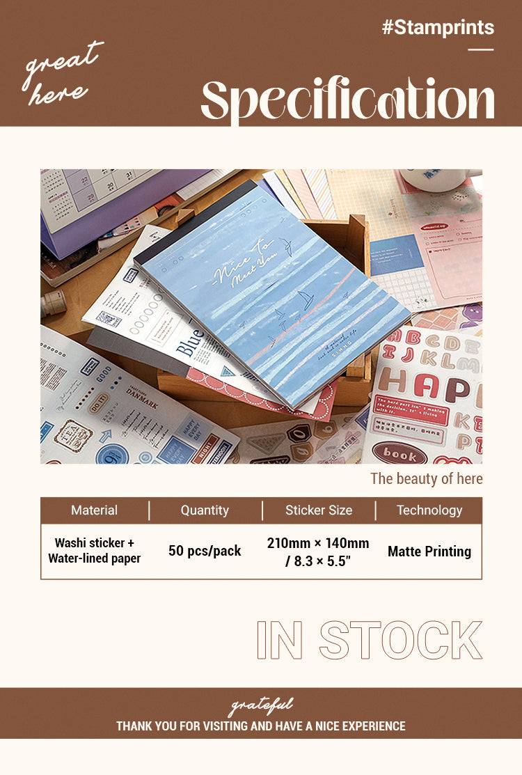 Specification of Vintage Mixed Washi Sticker Scrapbook Paper Book 
