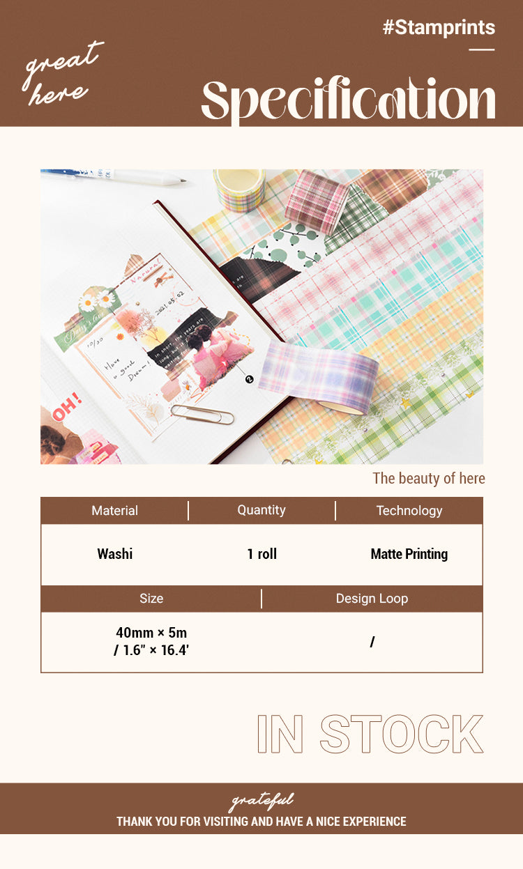 JK Uniform Plaid Washi Tape