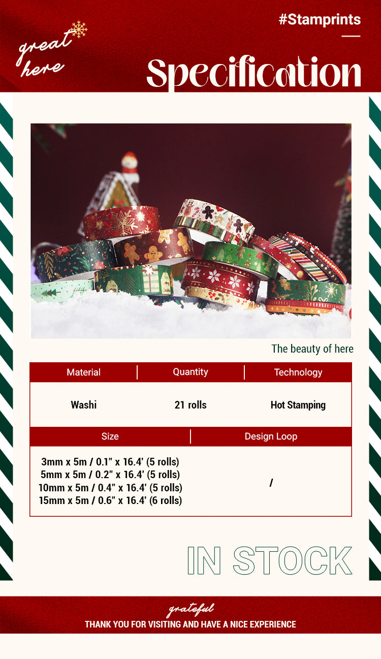 Christmas Washi Tape Golden Foil Holiday Washi Tape Set For - Temu