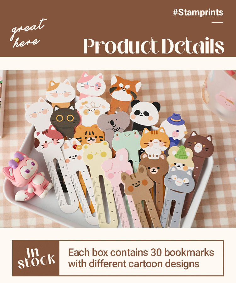 3Animal City Cartoon Mini Scale Bookmark Pack1