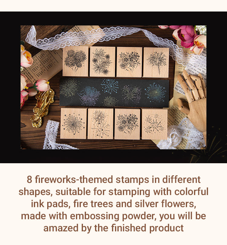 3Brilliant Fireworks Wooden Rubber Stamp2