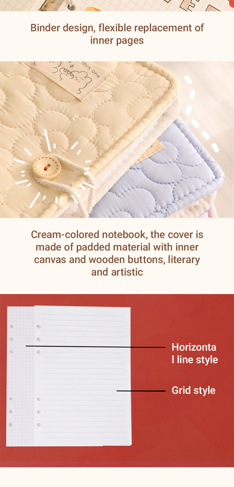3CCharacteristics of ute Polycotton Ice Cream Color Loose-Leaf Notebook2
