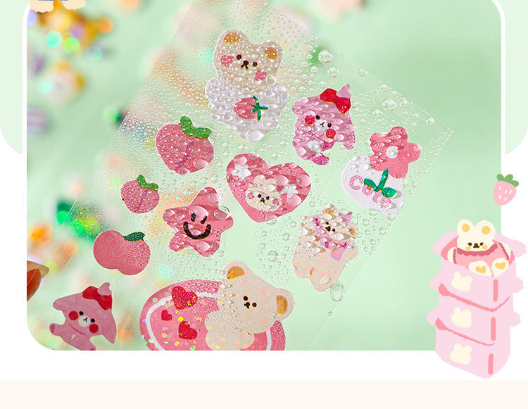 3Characteristics of Cute Cartoon Adorable Pet Clear Roll Packaged PVC Sticker2