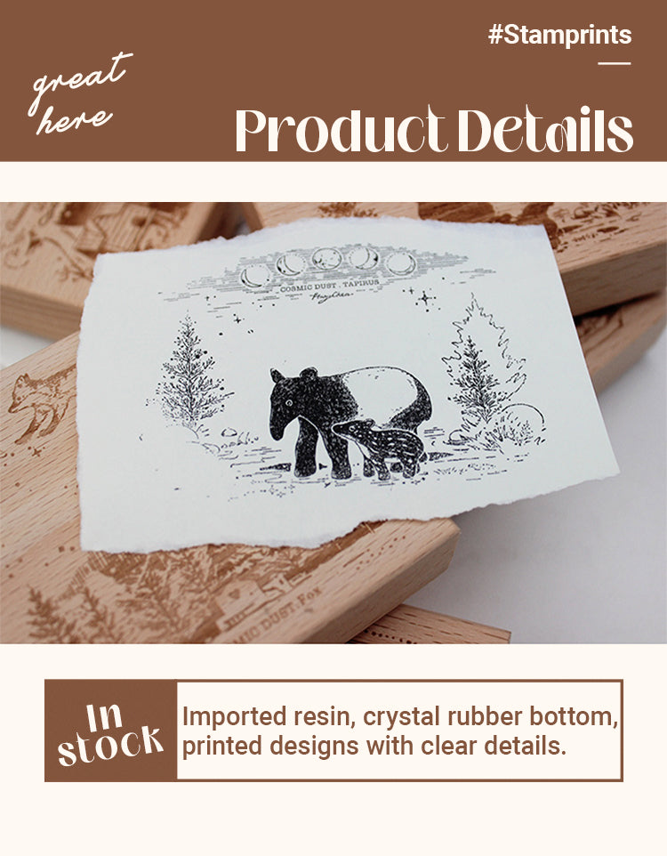 3Characteristics of Cute Cartoon Animal Wooden Rubber Stamp