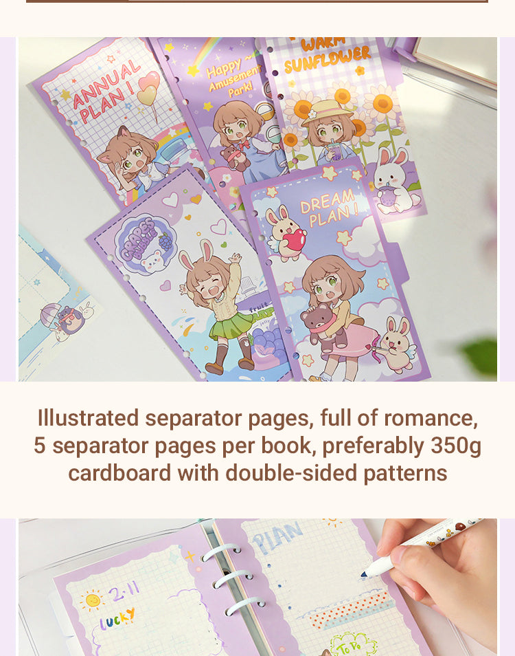 3Characteristics of Cute Cartoon Girl Clear PVC Loose-Leaf Journal2