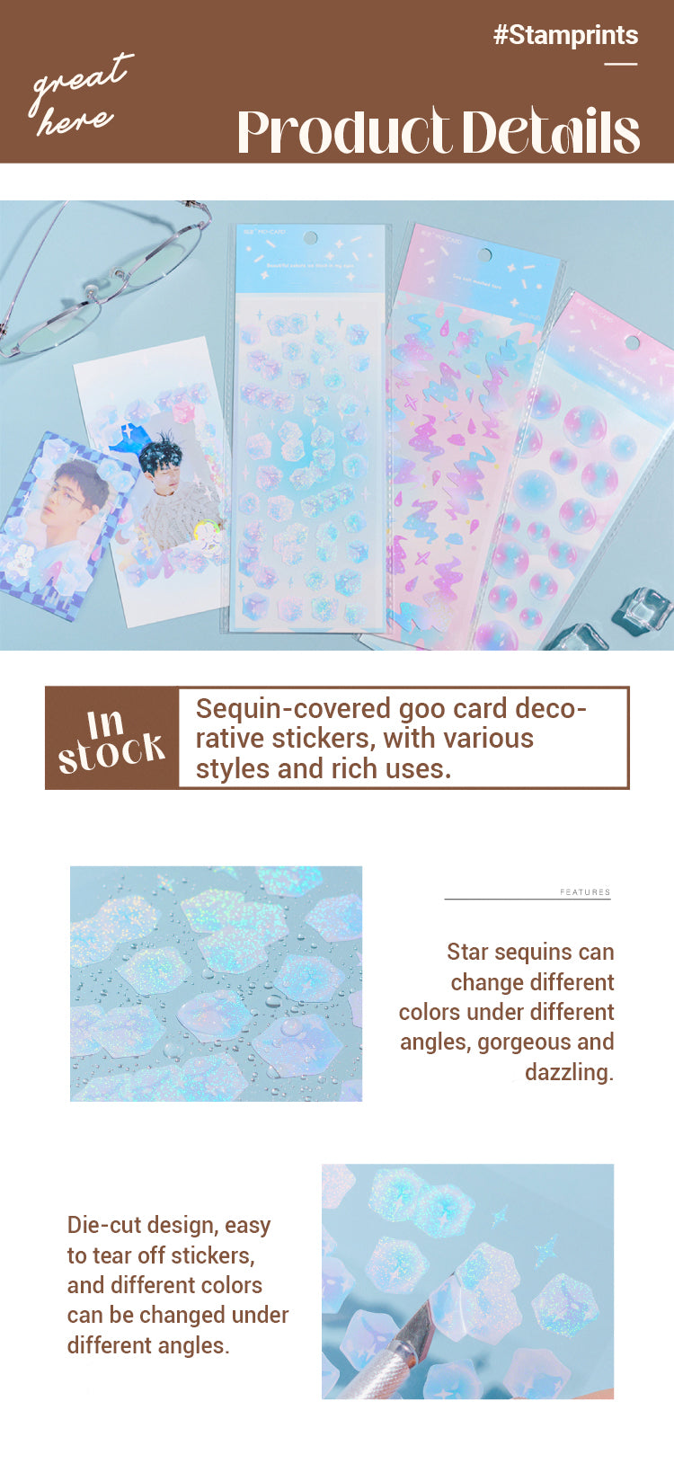 3Characteristics of Cute Floral Goo Card Decoration Sticker