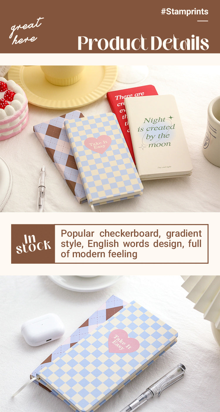 3Characteristics of Cute Plaid Hardcover Diary Notebook1