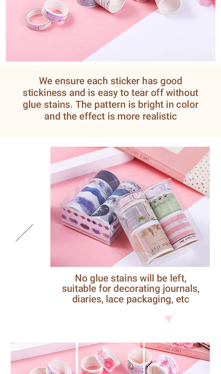 3Characteristics of Cute Romantic Sakura Journal Deco Washi Tape Set2