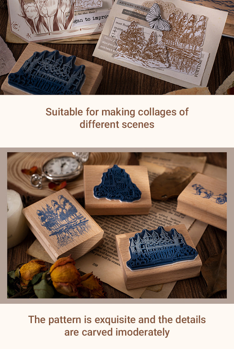 3Characteristics of Fantasy Castle Wooden Rubber Stamp2