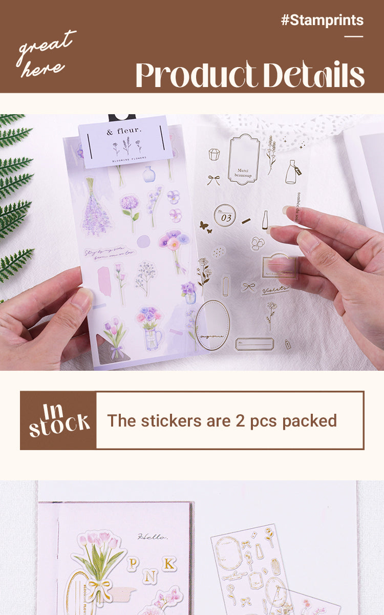 3Characteristics of Ins Style Flower Double Layer Clear PVC Journal Sticker1