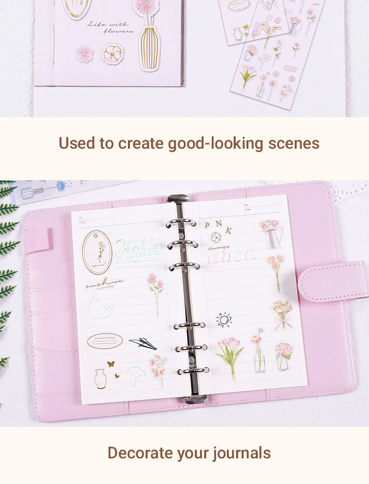 3Characteristics of Ins Style Flower Double Layer Clear PVC Journal Sticker2