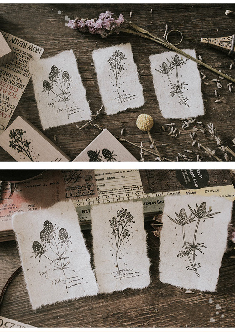 3Characteristics of Literary Berry Plant Wooden Rubber Stamp2