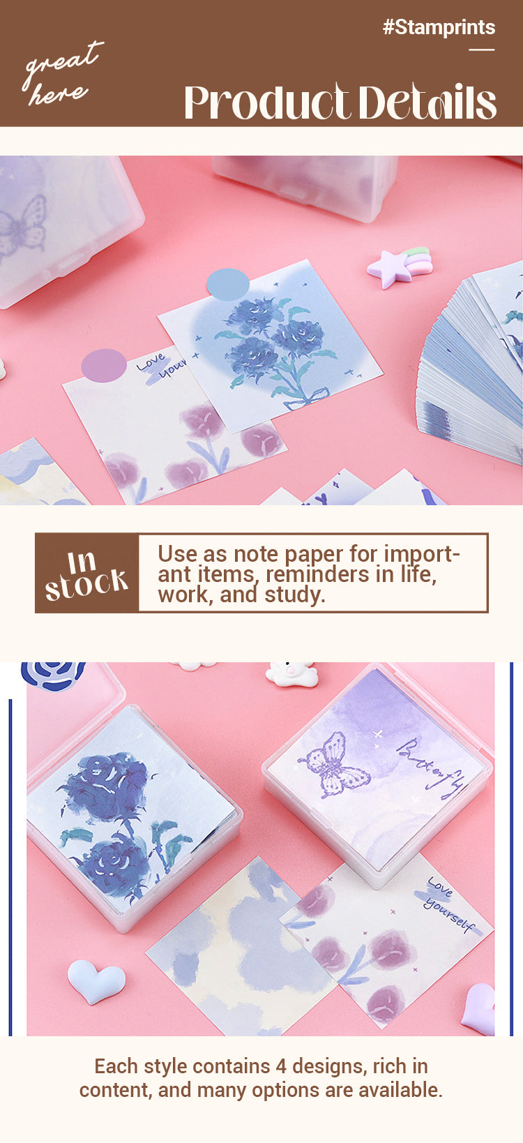 3Characteristics of Non Sticky Note Paper In Plastic Box Of Blue Fairy