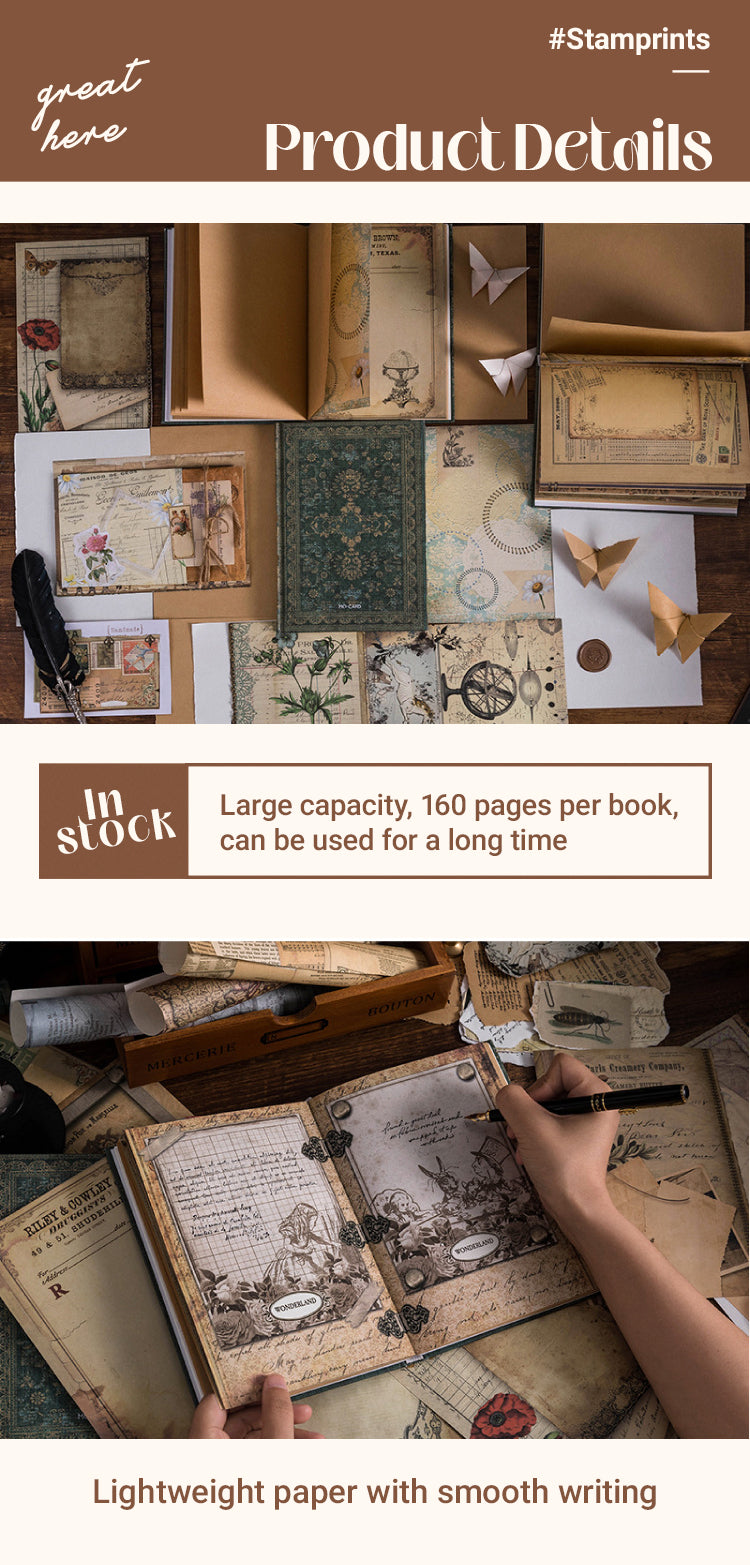 3Characteristics of Old Times Vintage Art Scrapbook Notebook