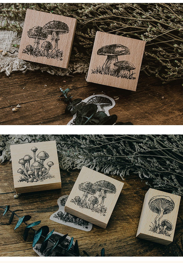 3Characteristics of Original Mushroom Botanical Wooden Rubber Stamp2