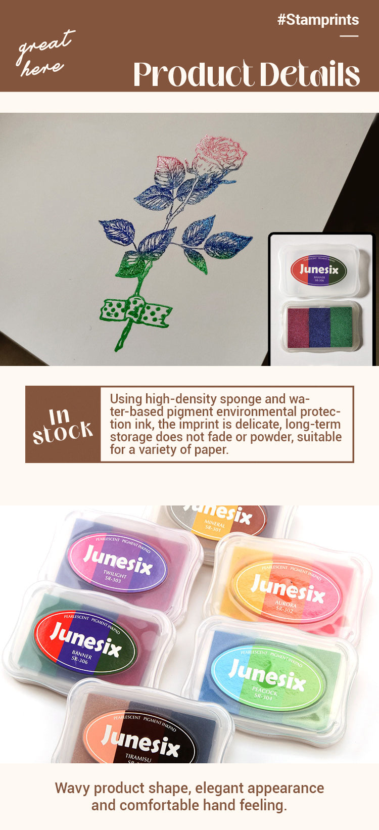 3Characteristics of Pearlescent Multicolor 3-Color Gradient Ink Pad