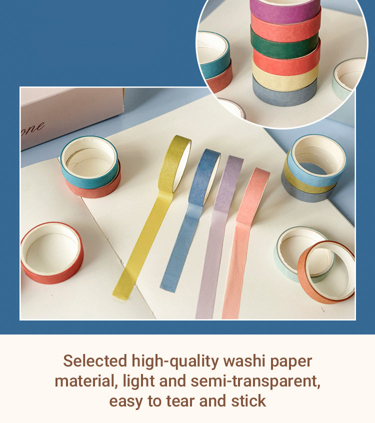 3Characteristics of Rainbow Color Solid Color Washi Tape Set 2