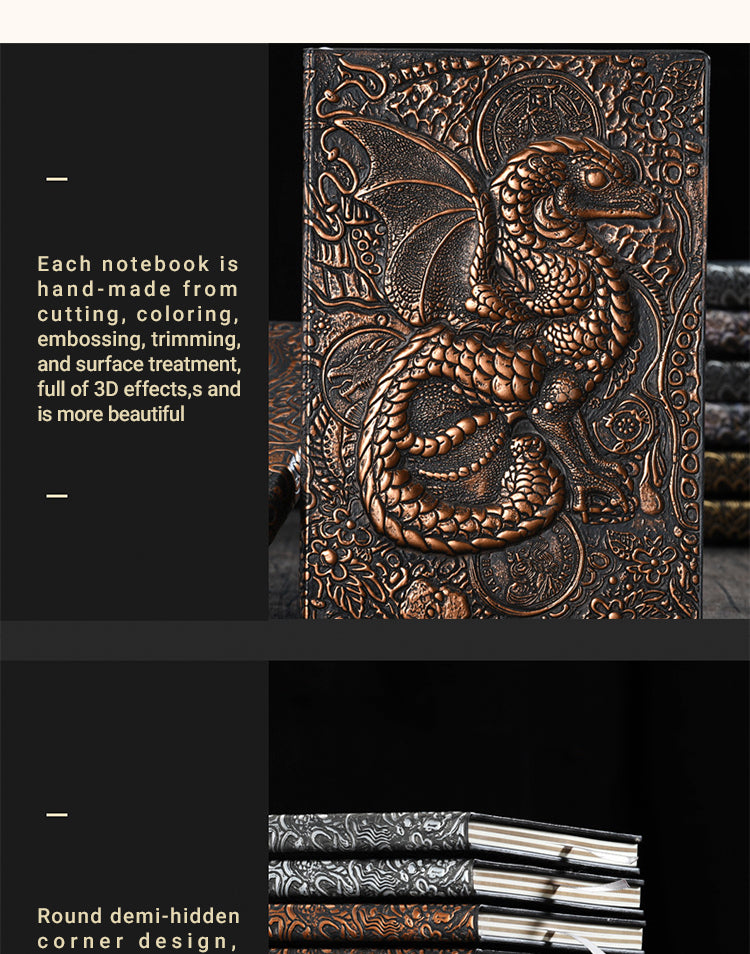 3Characteristics of Retro 3D Embossed Dinosaur Dragon Notebook2