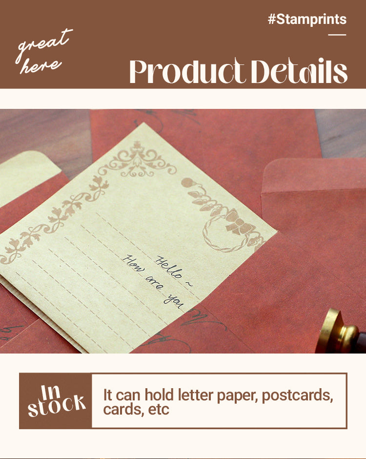 Card - Retro Distressed Color Kraft Stationery Envelope