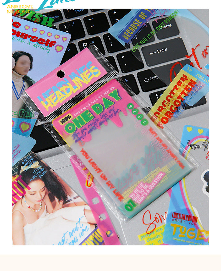 3Characteristics of Retro Weekly Magazine Cover Frame Transparent PET Stickers2