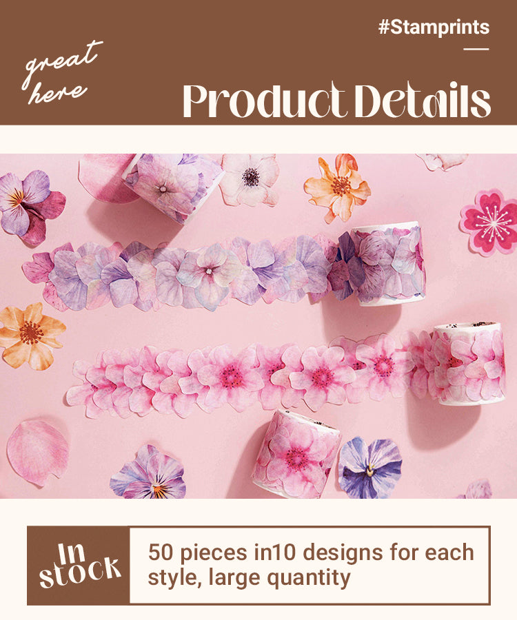 3Characteristics of Sakura Blossom Floral Collage Washi Roll Sticker1