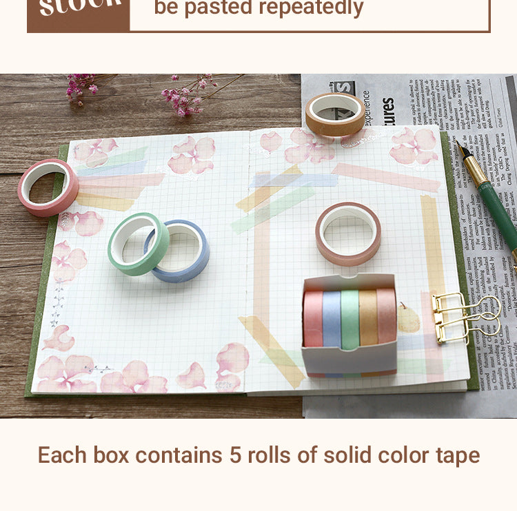 3Characteristics of Simple Pure Color Washi Tape Set2