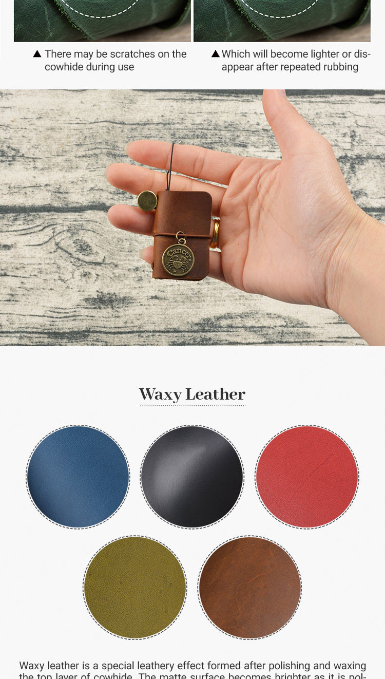 3Characteristics of Super Mini Crazy Horse Leather Handmade Notebook2