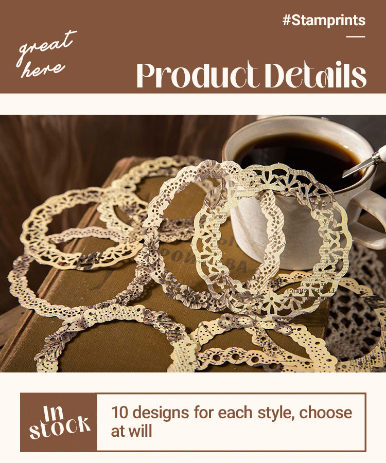 3Characteristics of Time Travel Hollow Lace Border Decorative Paper1
