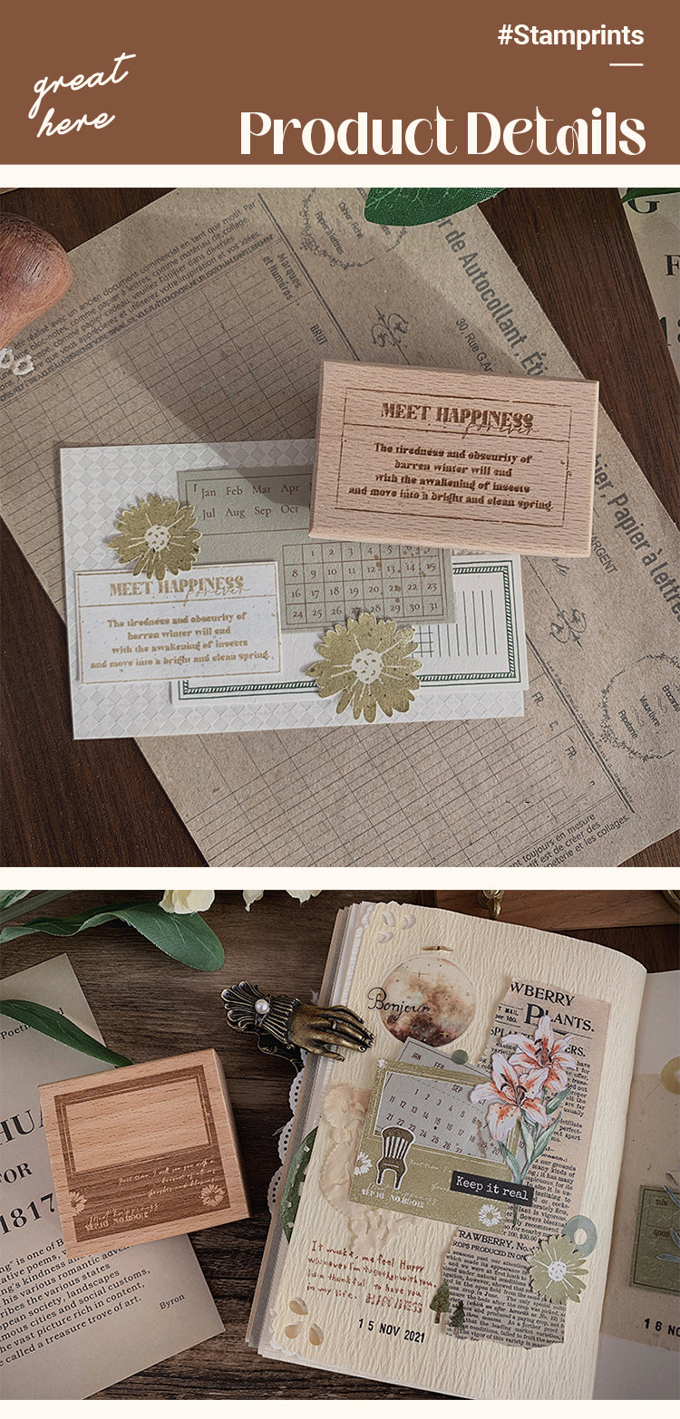 3Characteristics of Vintage Border Lable Wooden Rubber Stamp